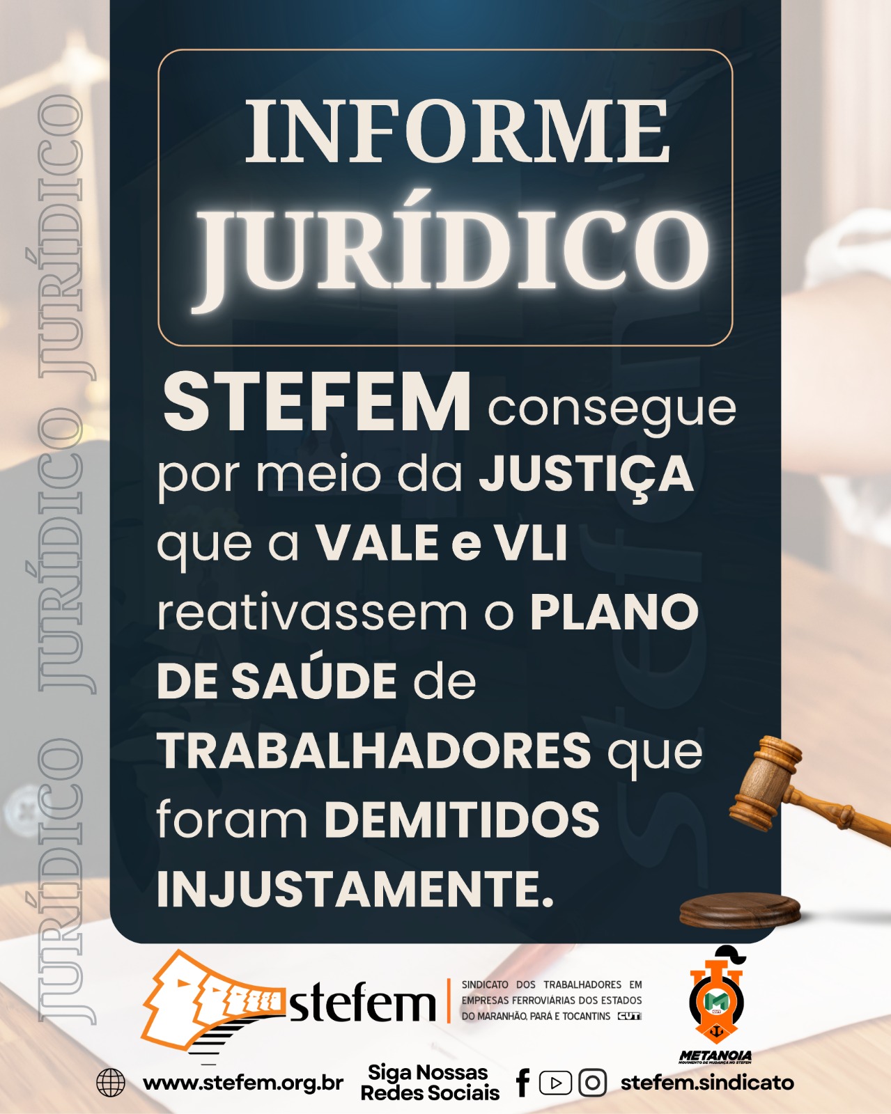 Vitória do STEFEM na Justiça - Reativação de plano de saúde